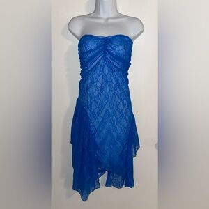 Urban Outfitters Strapless Blue Lace Dress (A12)